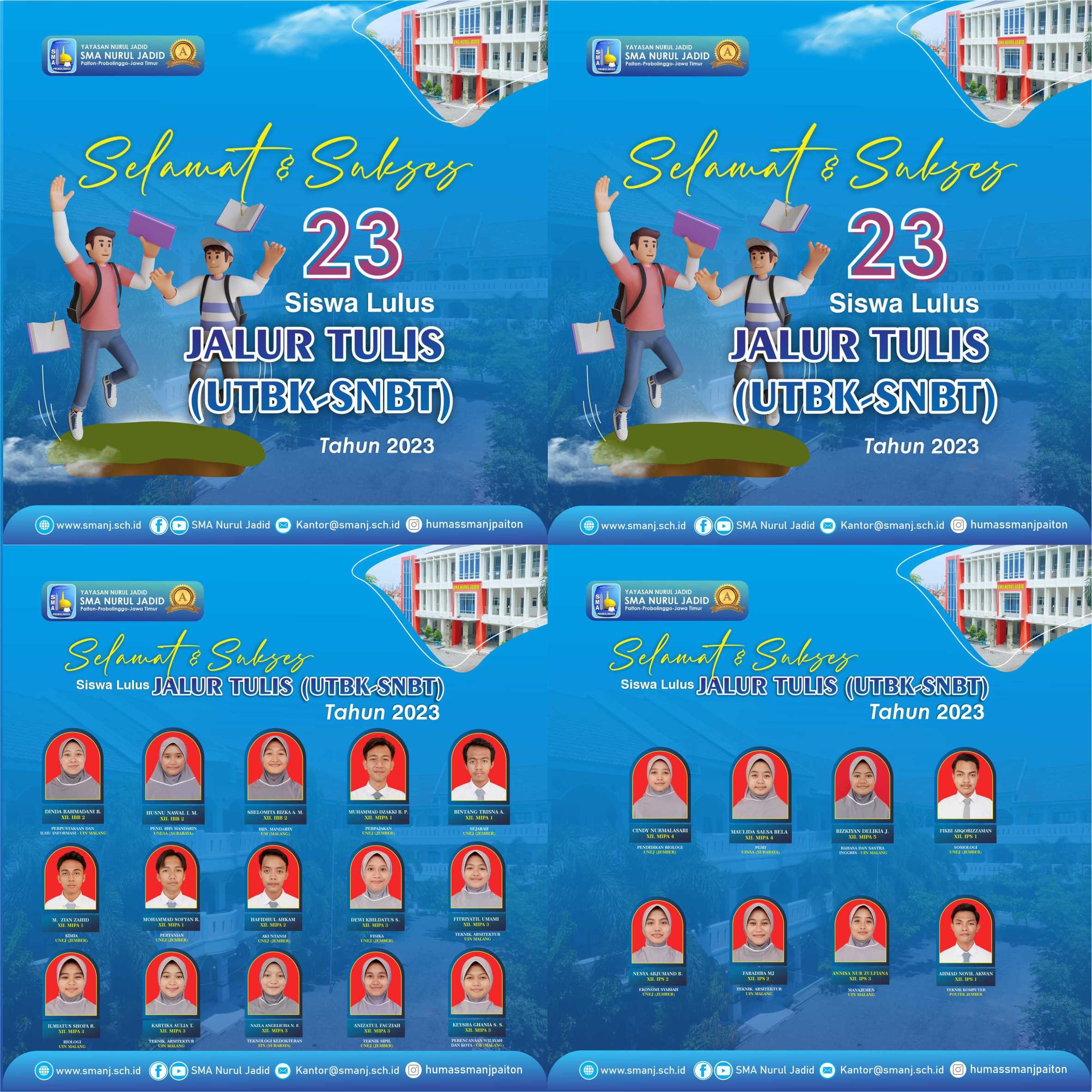 23 Siswa SMA Nurul Jadid Lulus Jalur Tulis (UTBK-SNBT) Tahun 2023