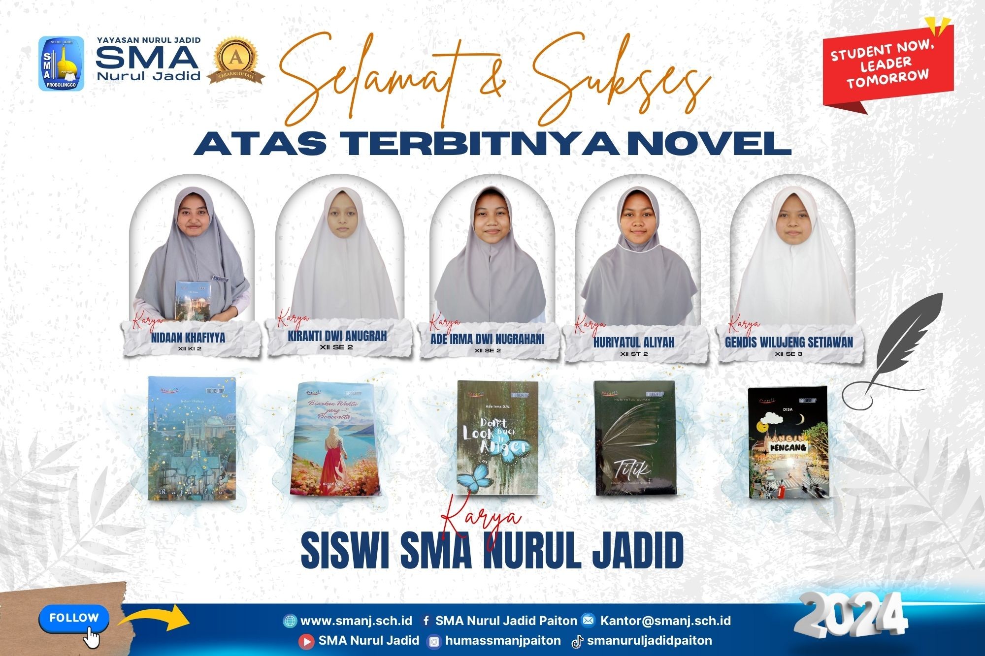 GENERASI MUDA BERKARYA: LIMA NOVEL KARYA SISWI SMA NURUL JADID RESMI DITERBITKAN