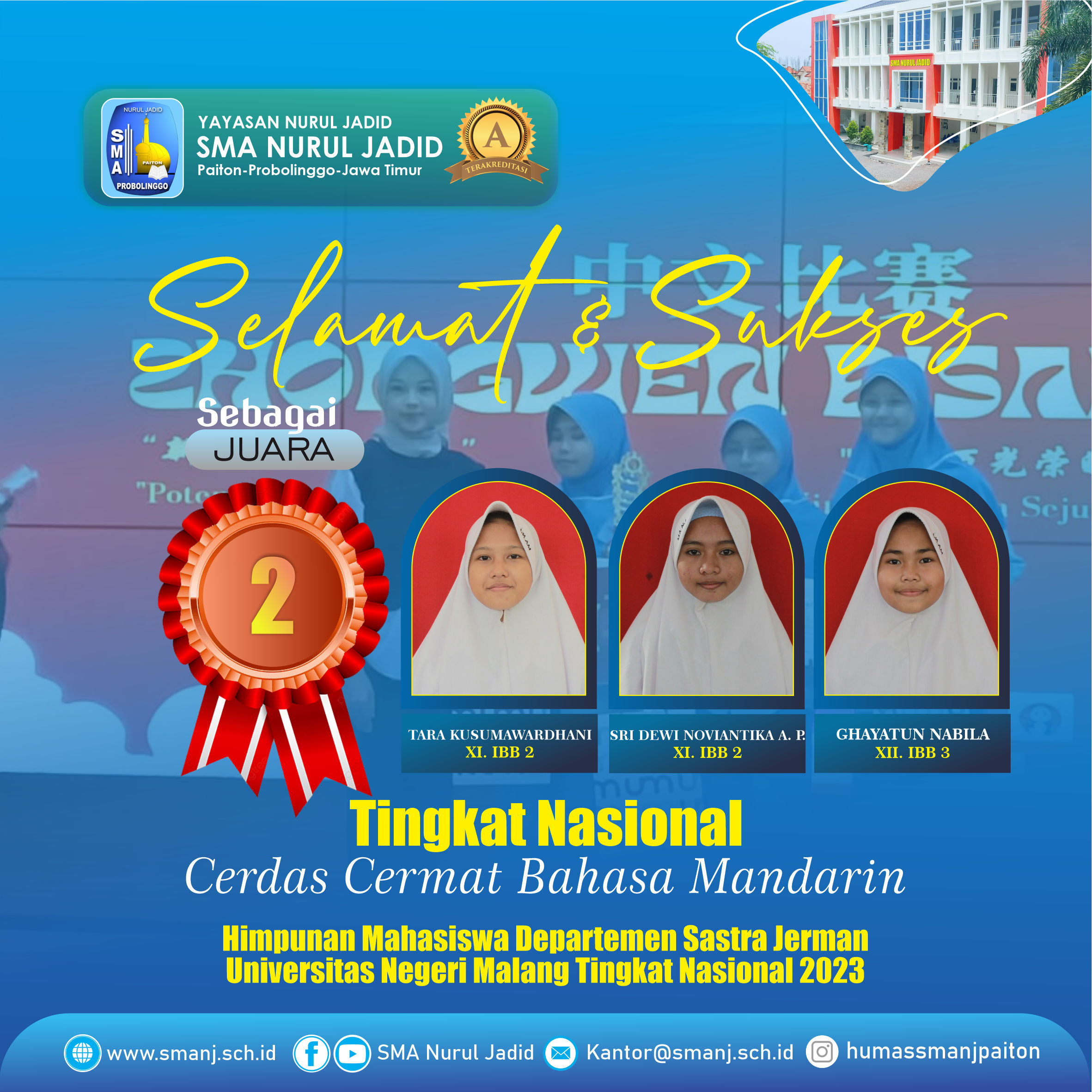 Juara 2 Cedas Cermat Bahasa Mandarin 